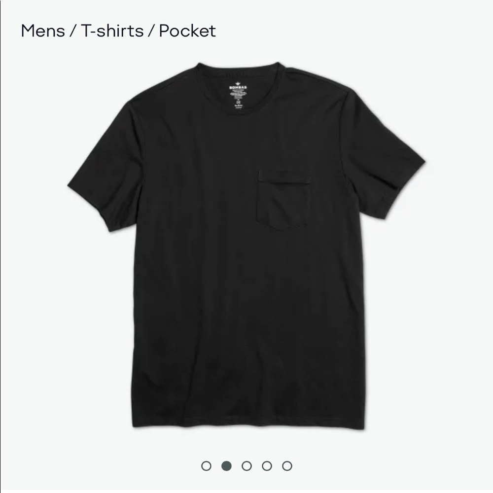 Bombas Pima Cotton T-Shirt Pocket Crew Men medium NEW